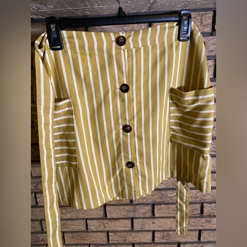 Altar'd State Yellow Striped Mini Skirt